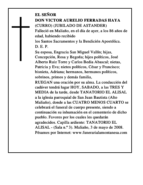 DON VICTOR AURELIO FERRADAS HAYA