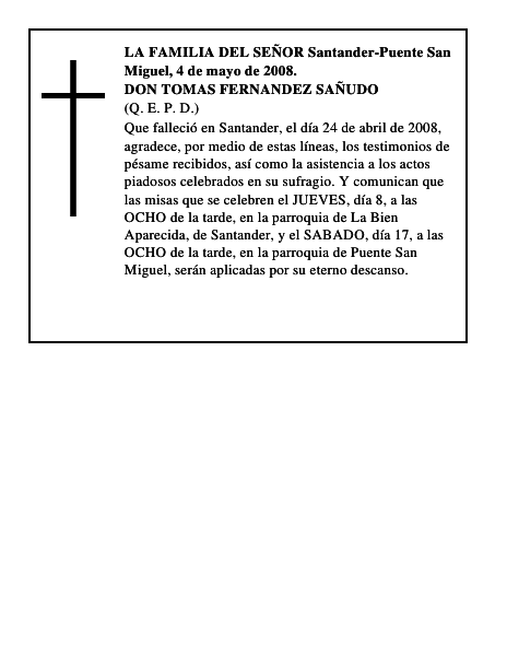 DON TOMAS FERNANDEZ SAÑUDO