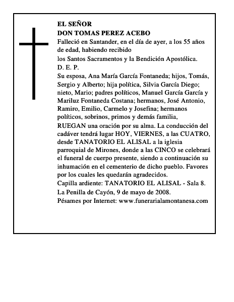 DON TOMAS PEREZ ACEBO