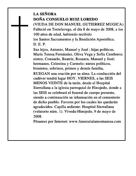DOÑA CONSUELO RUIZ LOREDO