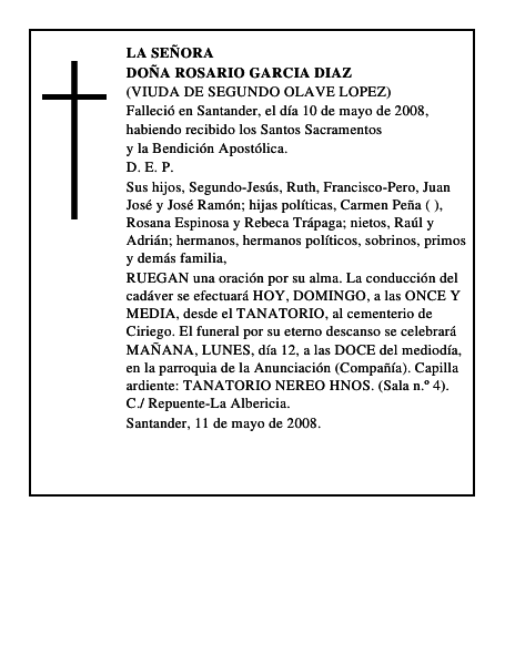 DOÑA ROSARIO GARCIA DIAZ