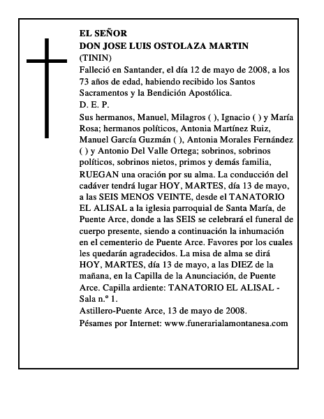 DON JOSE LUIS OSTOLAZA MARTIN