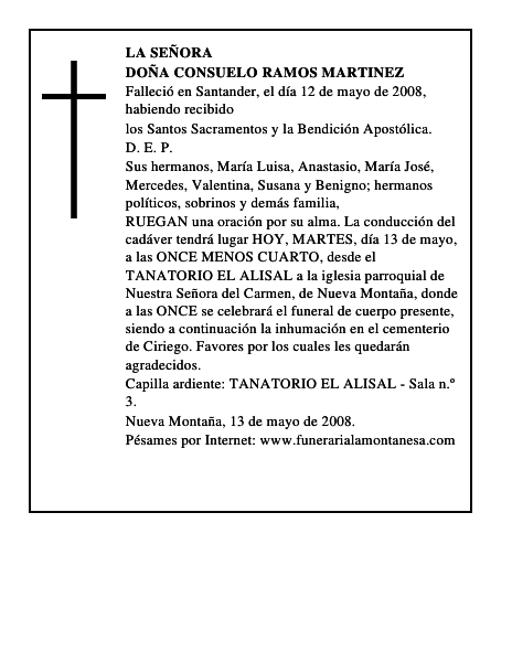 DOÑA CONSUELO RAMOS MARTINEZ