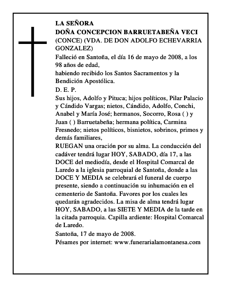DOÑA CONCEPCION BARRUETABEÑA VECI