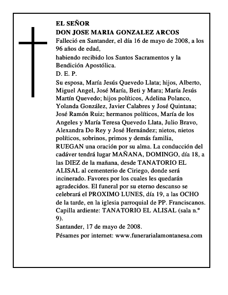 DON JOSE MARIA GONZALEZ ARCOS