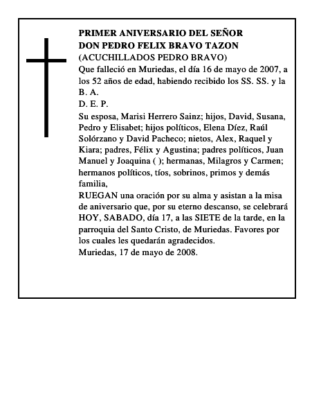 DON PEDRO FELIX BRAVO TAZON