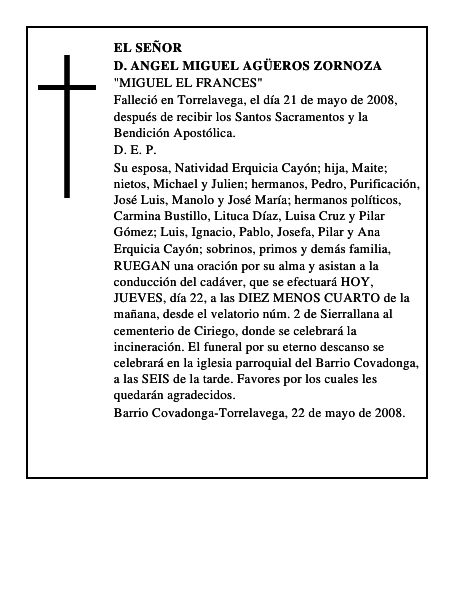 D. ANGEL MIGUEL AGÜEROS ZORNOZA