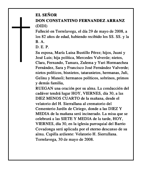 DON CONSTANTINO FERNANDEZ ARRANZ