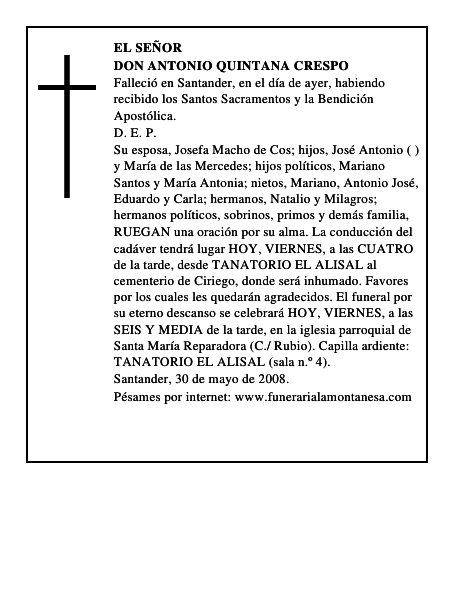 DON ANTONIO QUINTANA CRESPO