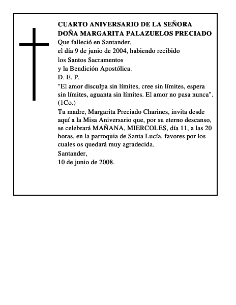 DOÑA MARGARITA PALAZUELOS PRECIADO