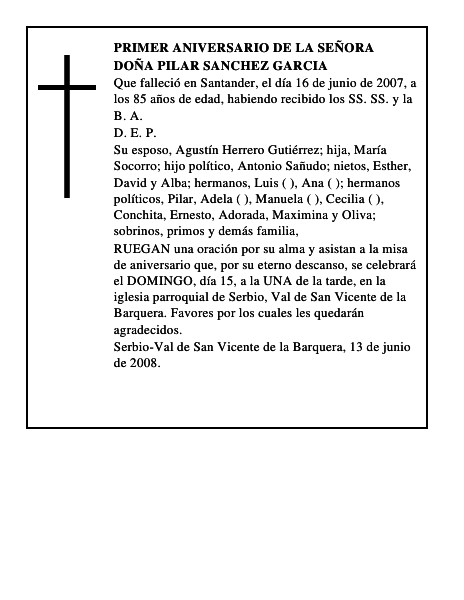 DOÑA PILAR SANCHEZ GARCIA