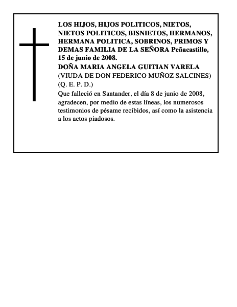 DOÑA MARIA ANGELA GUITIAN VARELA