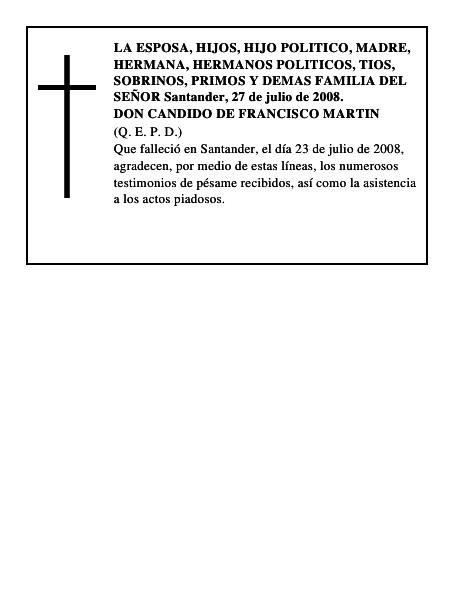 DON CANDIDO DE FRANCISCO MARTIN
