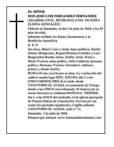 DON JOSE LUIS FERNANDEZ FERNANDEZ