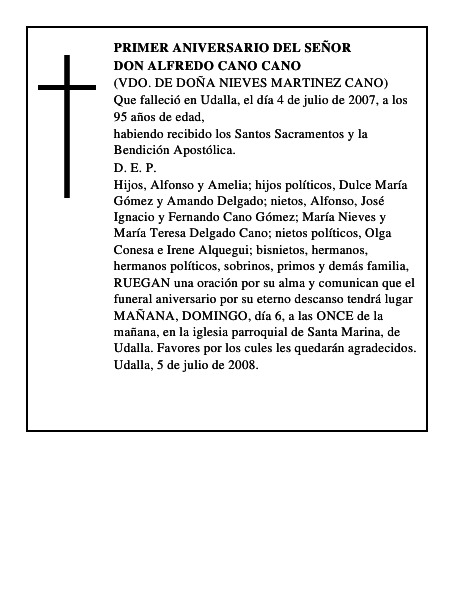 DON ALFREDO CANO CANO