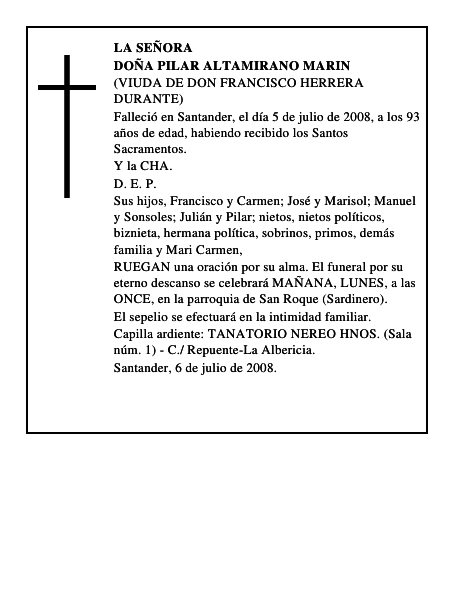 DOÑA PILAR ALTAMIRANO MARIN