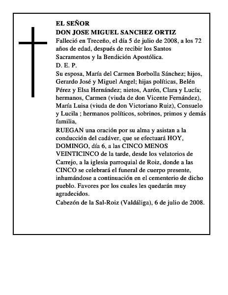 DON JOSE MIGUEL SANCHEZ ORTIZ