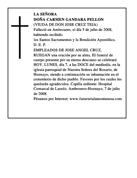 DOÑA CARMEN GANDARA PELLON