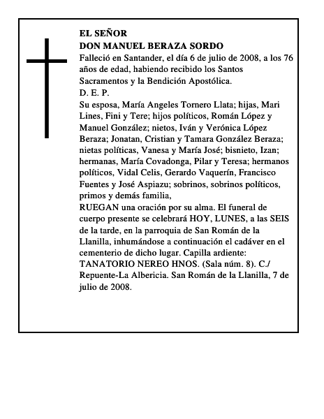 DON MANUEL BERAZA SORDO