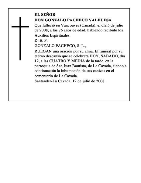 DON GONZALO PACHECO VALDUESA