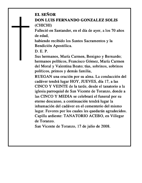 DON LUIS FERNANDO GONZALEZ SOLIS