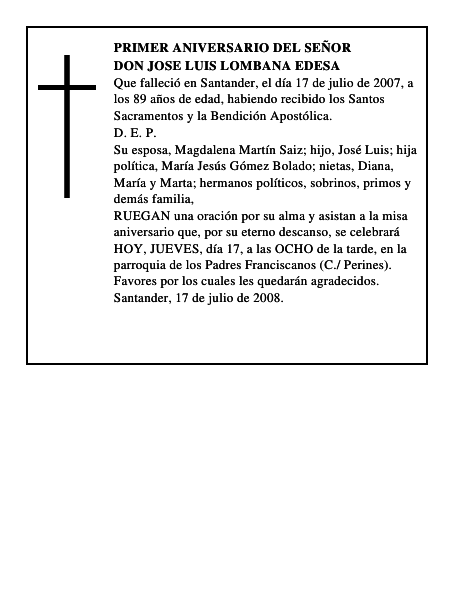 DON JOSE LUIS LOMBANA EDESA