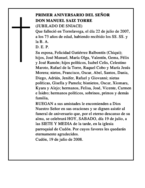 DON MANUEL SAIZ TORRE