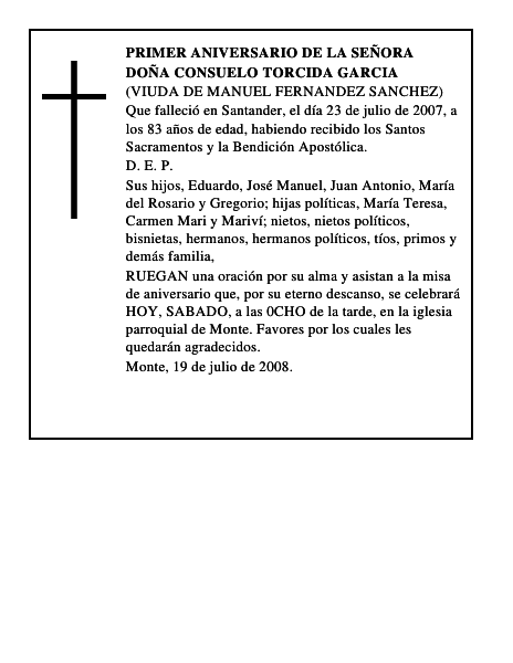 DOÑA CONSUELO TORCIDA GARCIA