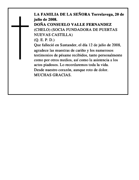 DOÑA CONSUELO VALLE FERNANDEZ