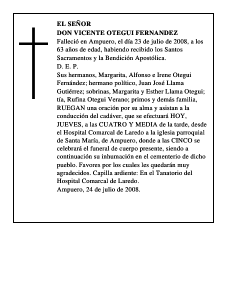 DON VICENTE OTEGUI FERNANDEZ