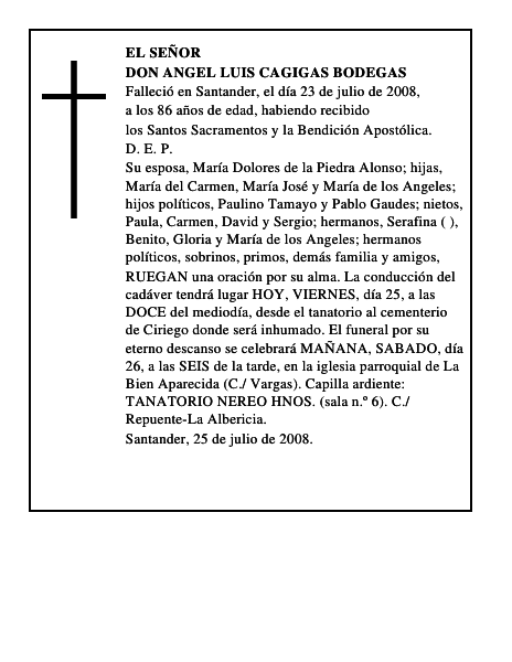 DON ANGEL LUIS CAGIGAS BODEGAS