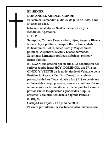 DON ANGEL ARENAL CONDE