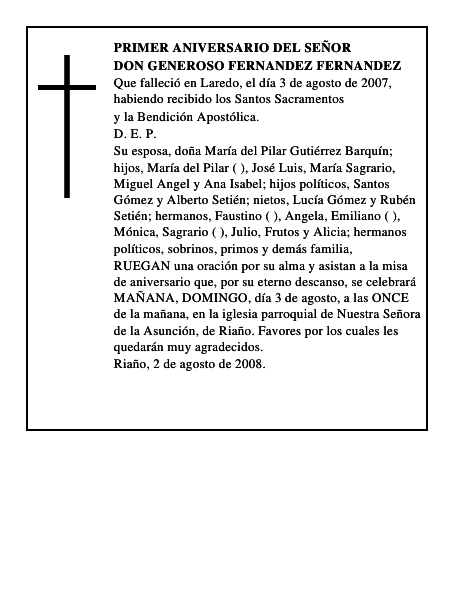 DON GENEROSO FERNANDEZ FERNANDEZ