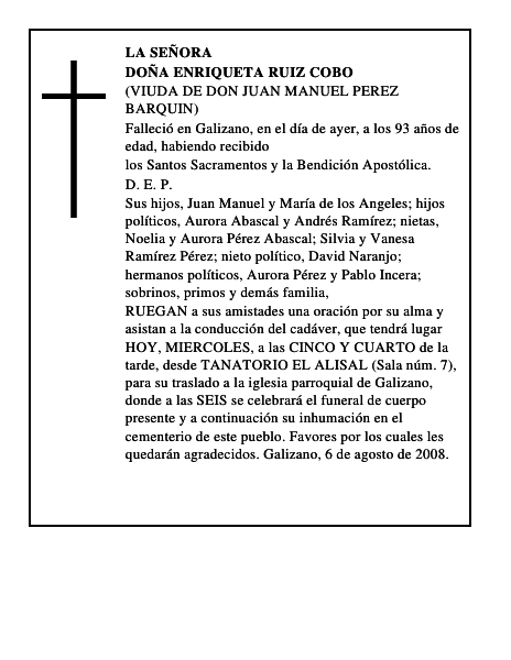 DOÑA ENRIQUETA RUIZ COBO