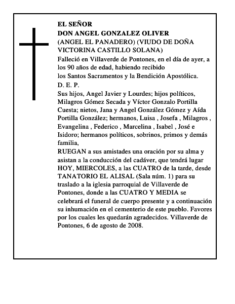 DON ANGEL GONZALEZ OLIVER