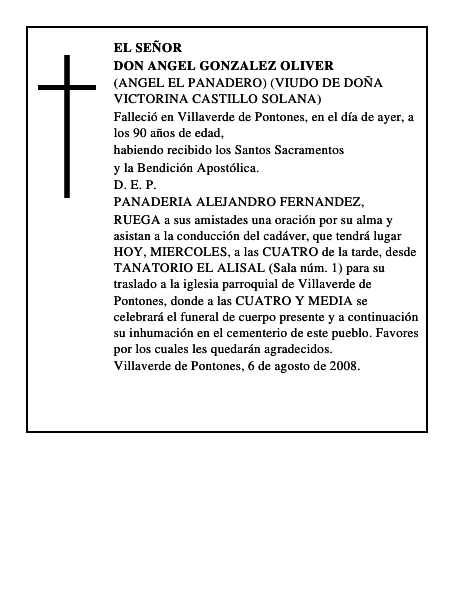DON ANGEL GONZALEZ OLIVER