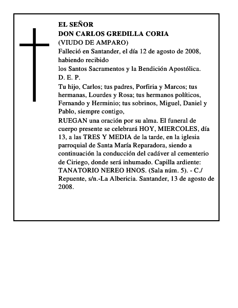 DON CARLOS GREDILLA CORIA