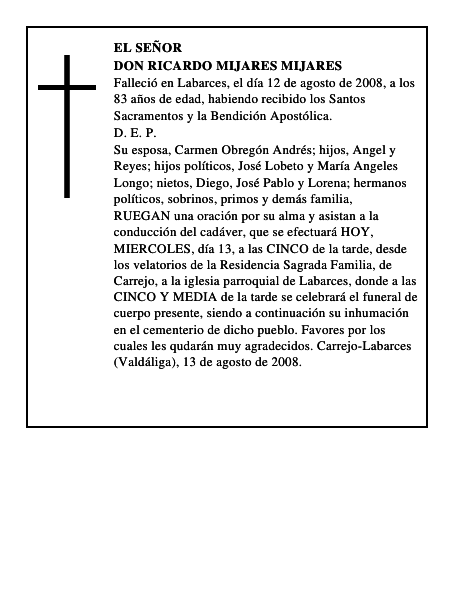 DON RICARDO MIJARES MIJARES