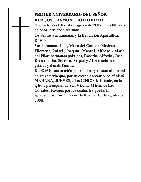 DON JOSE RAMON LLOVIO FOYO