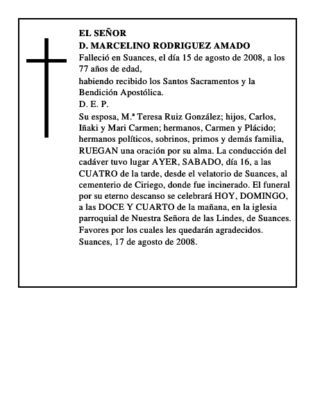 D. MARCELINO RODRIGUEZ AMADO