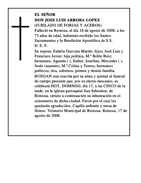 DON JOSE LUIS ARROBA LOPEZ