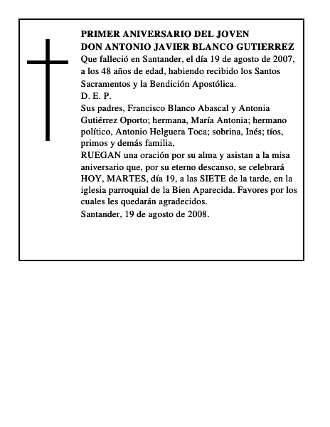 DON ANTONIO JAVIER BLANCO GUTIERREZ