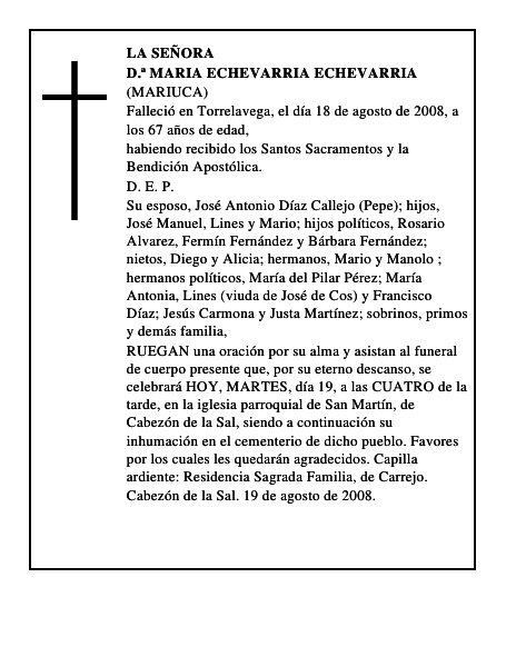 D.ª MARIA ECHEVARRIA ECHEVARRIA