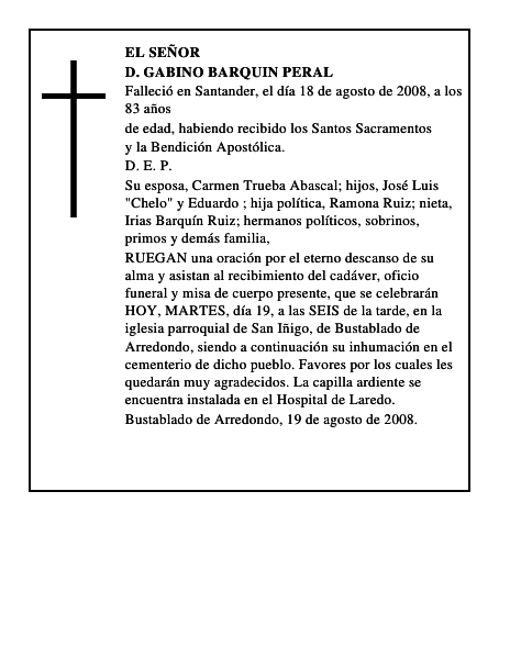 D. GABINO BARQUIN PERAL