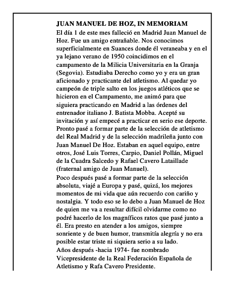 Juan Manuel de Hoz, in memoriam