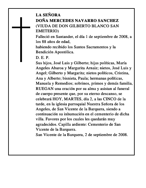 DOÑA MERCEDES NAVARRO SANCHEZ