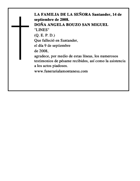 DOÑA ANGELA BOUZO SAN MIGUEL