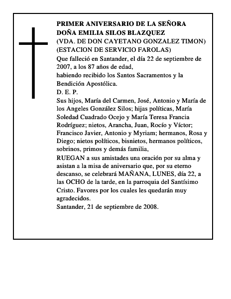 DOÑA EMILIA SILOS BLAZQUEZ