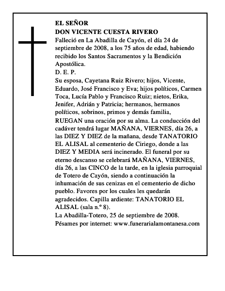 DON VICENTE CUESTA RIVERO