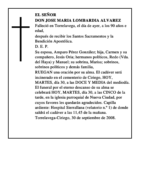 DON JOSE MARIA LOMBARDIA ALVAREZ
